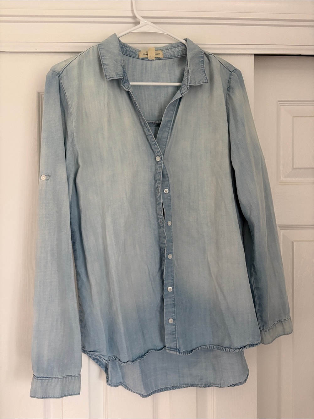 Oversized Denim Button-Up Shirt